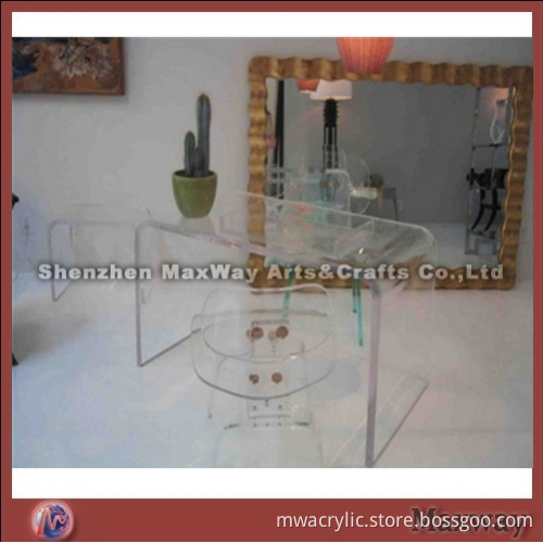 Clear easy hot bending acrylic furniture table and chair